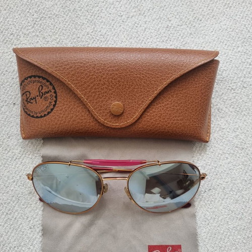 Ray Ban aviator sunglasses used, bronze copper metal frame