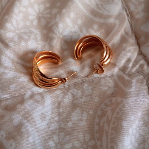 Steel hoop earrings like new