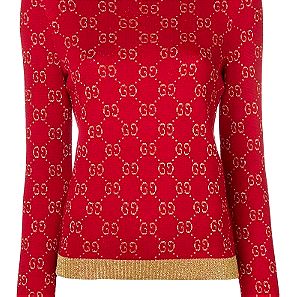 GUCCI red top with lurex 'GG' (long sleeve)