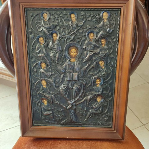 Silver Vine Icon 950° large painting, 43x34 cm