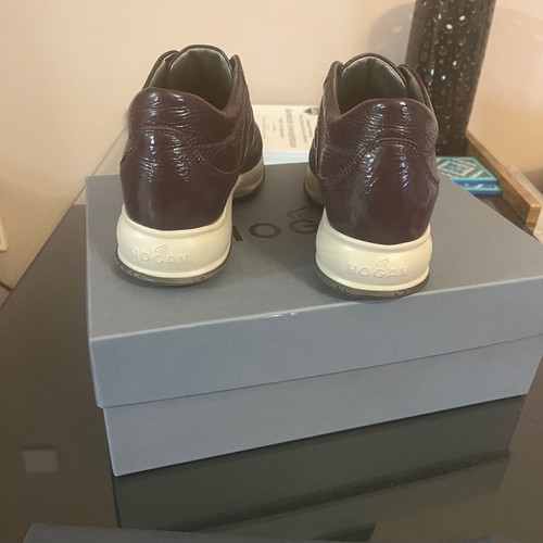 Hogan lace-up shoes used, eggplant color size 36.5