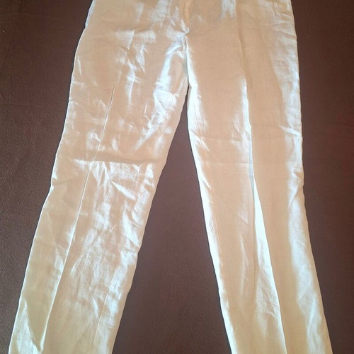 Depolo white linen pants, size Medium