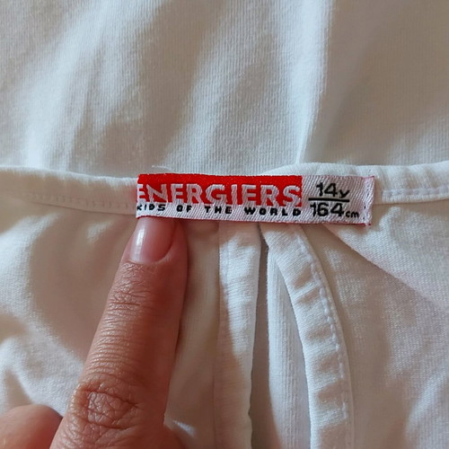 Energiers summer blouse for girl 14 years like new, white with fringes and rhinestones