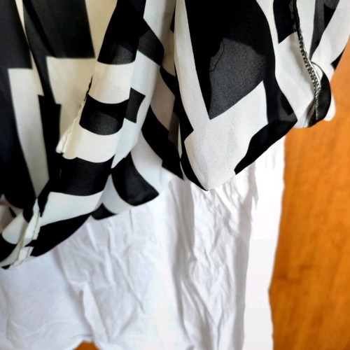 Black and white dress with belt gift, new, size XXXL