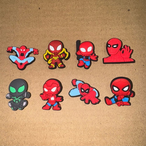 Spiderman crocs charms like new, pack of 8
