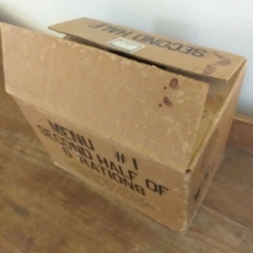 Collectible American Army cardboard box from World War II used