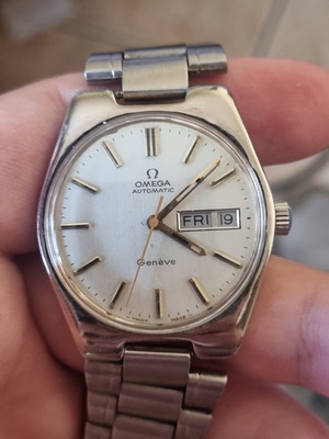 Omega Day Date μεταχειρισμένο λευκό ανδρικό ρολόι