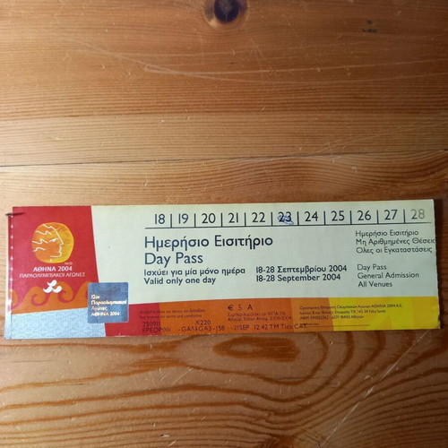 Olympic Games 2004 ticket used