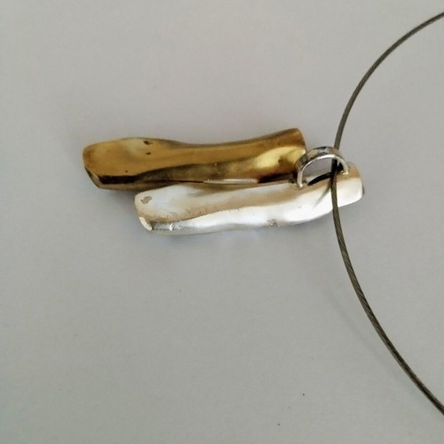 Silver 925 pendant used, gold and silver colors