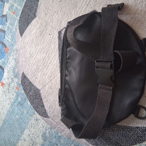 BodyTalk waist bag used, black fabric with multiple pockets