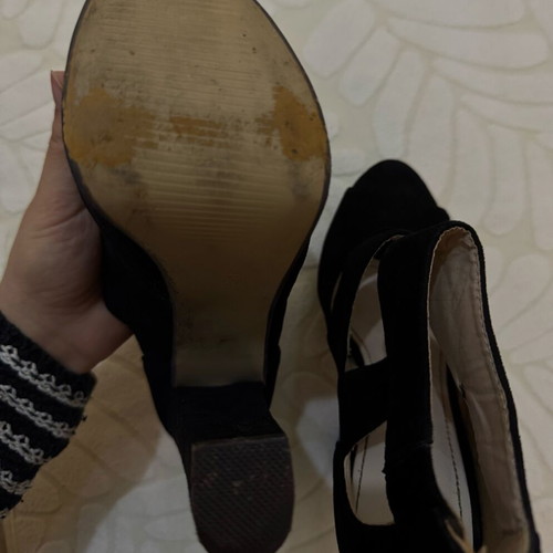 Black platforms size 36 mint condition with gold zipper