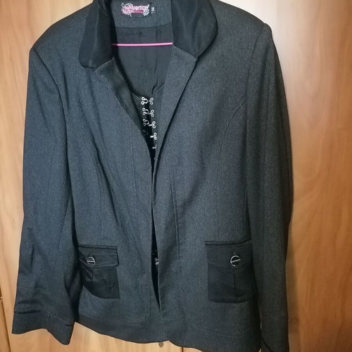 Vertice women's jacket like new, dark gray with black details, size 56