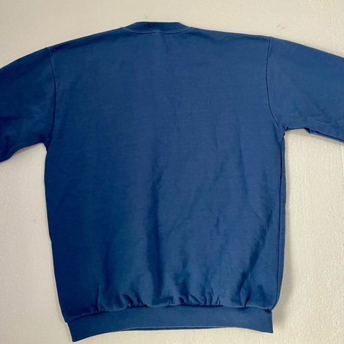 Men's blue crewneck sweatshirt like new with embroidered lion logo size L