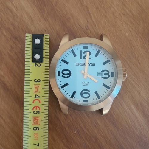 3Guys wristwatch used, bronze/gold with white dial