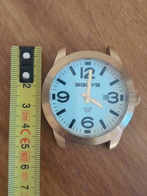 3Guys wristwatch used, bronze/gold with white dial