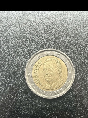 Spanish 2 euro coin used featuring King Juan Carlos I minted 1999