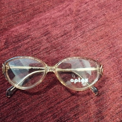 Optex Vintage Women's Eyeglass Frame New Transparent Honey