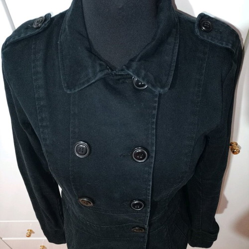 H&M Black denim jean jacket used, size M/S oversized