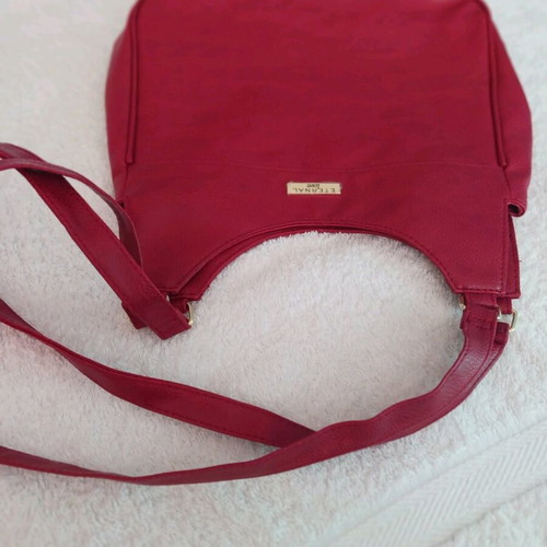 Leather shoulder bag new, red