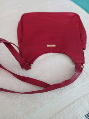 Leather shoulder bag new, red