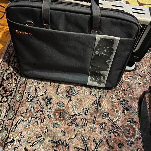 Laptop and document bag used, black