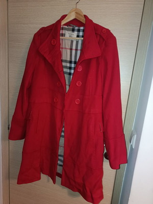 Burberry Vintage Γυναικείο Ημίπαλτο XXL Κόκκινο Σαν Καινούργιο