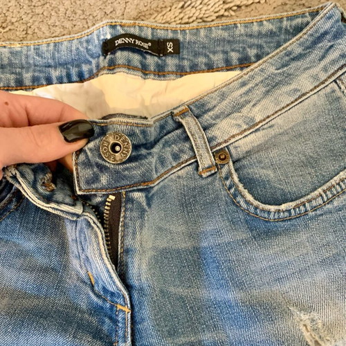 Denny Rose Jean like new with rips and buttons, blue