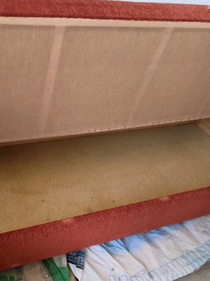 Three-seater sofa bed used with storage space