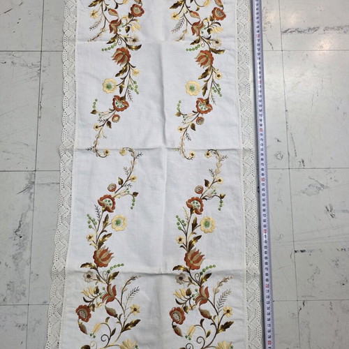 Embroidery with lace in earthy tones new