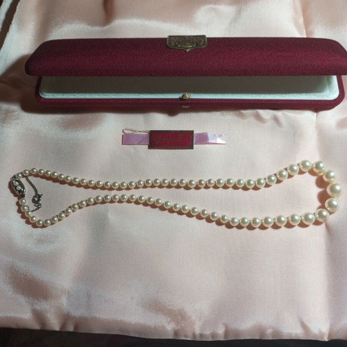Majorica pearl necklace, 50 cm, silver clasp
