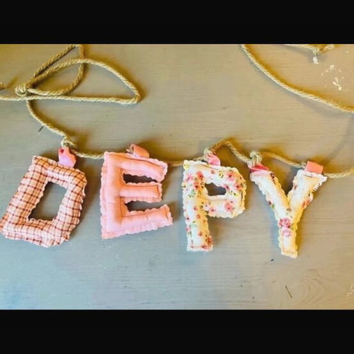 Handmade banner with names for home decoration