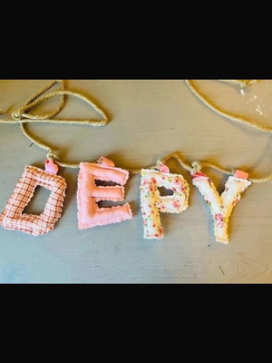 Handmade banner with names for home decoration