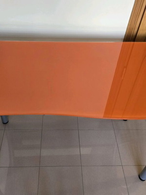 Glass desk with metal frame Neoset used with chair and lamp gift