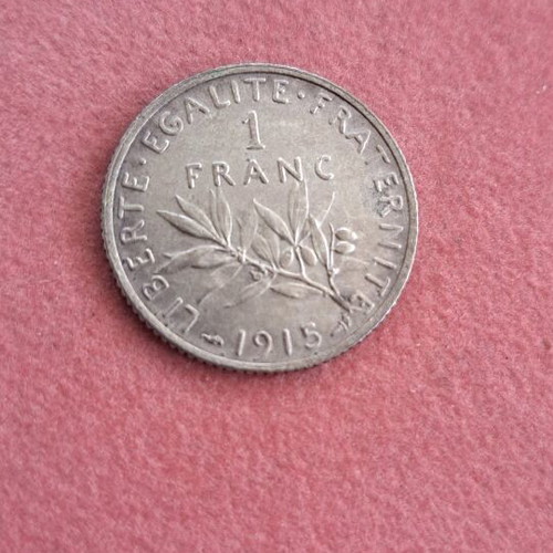 France 1 Franc 1915 silver coin used