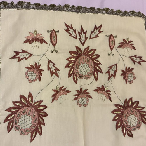 Embroidered handmade table runner like new 108x45