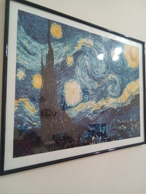 Starry Night diamond painting mosaic framed wall art