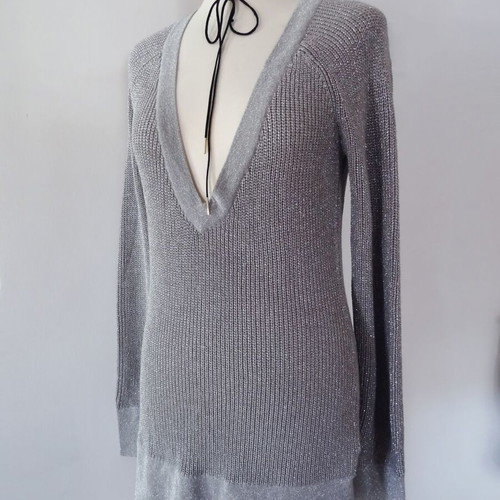 Bershka knitted dress sweater grey new, size L
