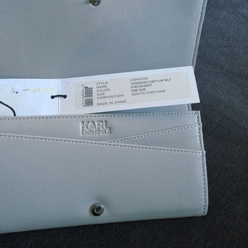 Karl Lagerfeld wallet, elephant color with tags