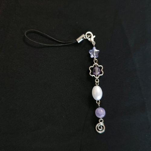 Stardust Spiral Phone Charms with Pink and Purple Accents