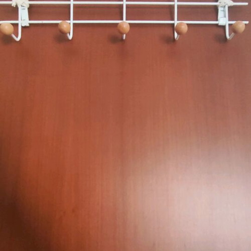 Metal coat rack used white with wooden ends and 10 hooks