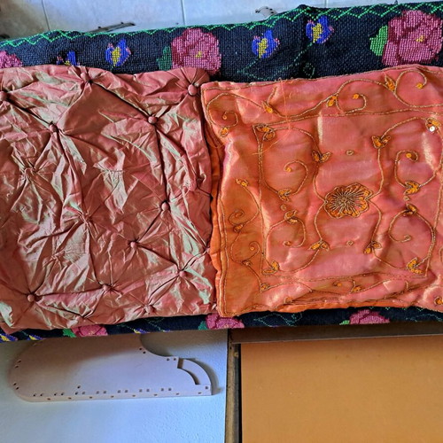 Decorative pillow covers used, set of 2, sizes 39x41 and 44x41