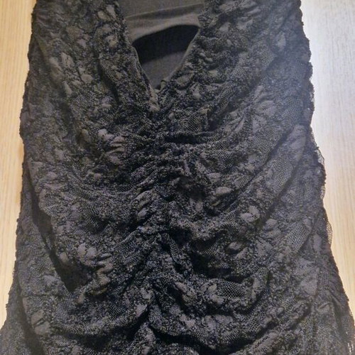 Lace dress with back opening, like new, black, size M