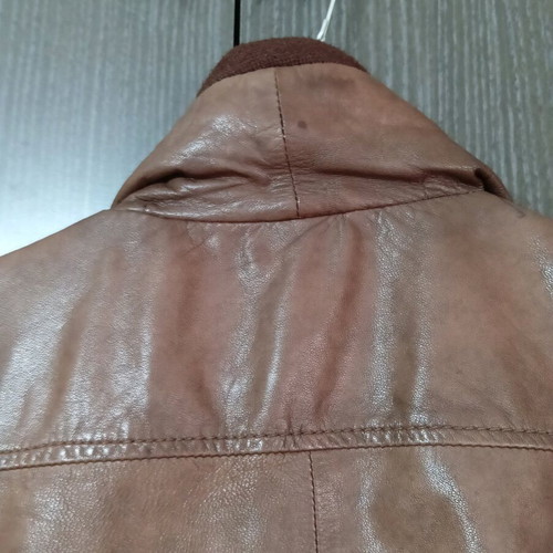 Bershka men's leather jacket used, brown, size M