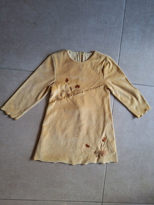 Mandarino dress like new, yellow velour for 3 years old