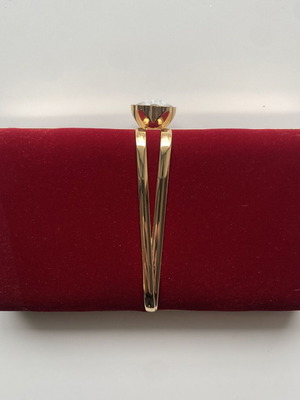 Women's red velvet evening clutch bag like new with gold details