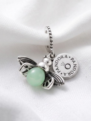 Pandora Charm Firefly S925 ALE new, glows in the dark, turquoise silver