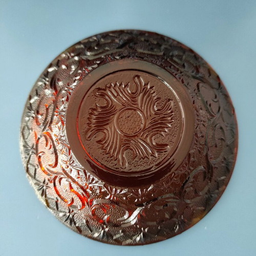 Brown glass ashtrays set of 14 like new