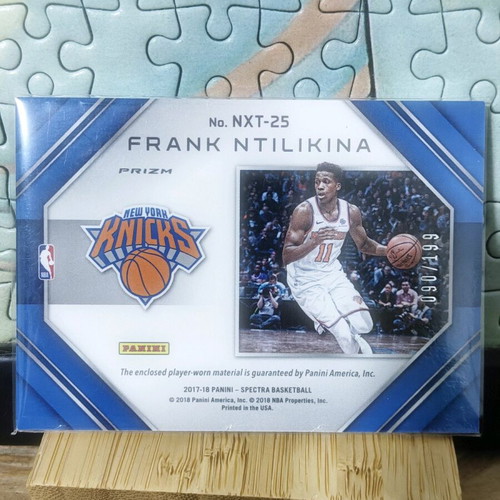 Frank Ntilikina Spectra Collectible Card with Worn Jersey Piece like new