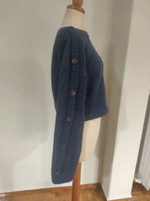 Zara SRPLS blue short wool sweater M new