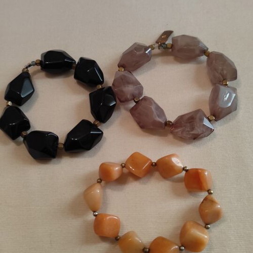 Bakelite bracelets used, pack of 3 summer style